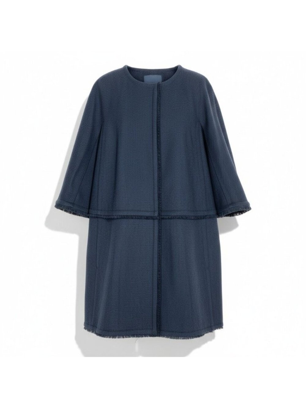 Max Mara 'S Esmax Collarless Coat Linen Blend Navy